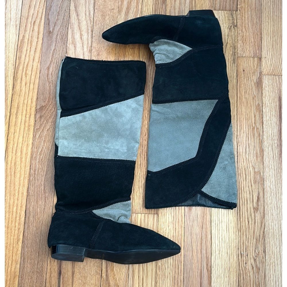 Vintage New York Transit Suede Black/Grey Boots Women’s Sz 9
